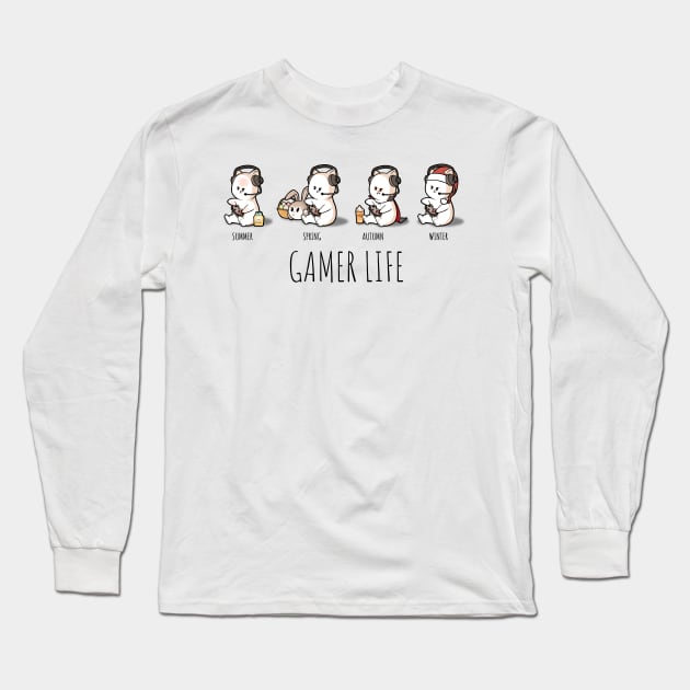 Gamer Life Funny Video Gamer Long Sleeve T-Shirt by NerdShizzle